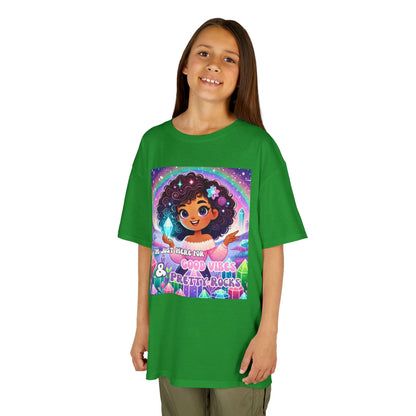 Kids TShirt 'I'm Just Here for Good Vibes and Pretty Rocks'