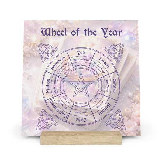 Wheel of the Year Tarot Board with Stand — Pagan/Wiccan Seasonal Calendar Display