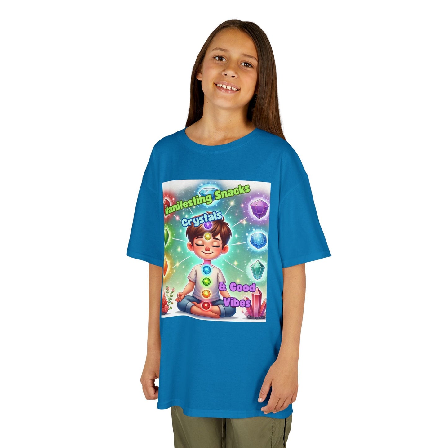 Kids TShirt 'Manifesting Snacks, Crystals, and Good Energy'