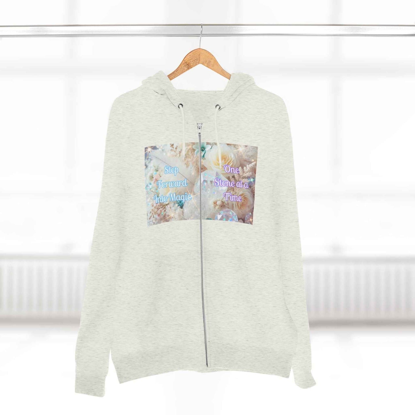 Floral Zipped Hooded Sweater