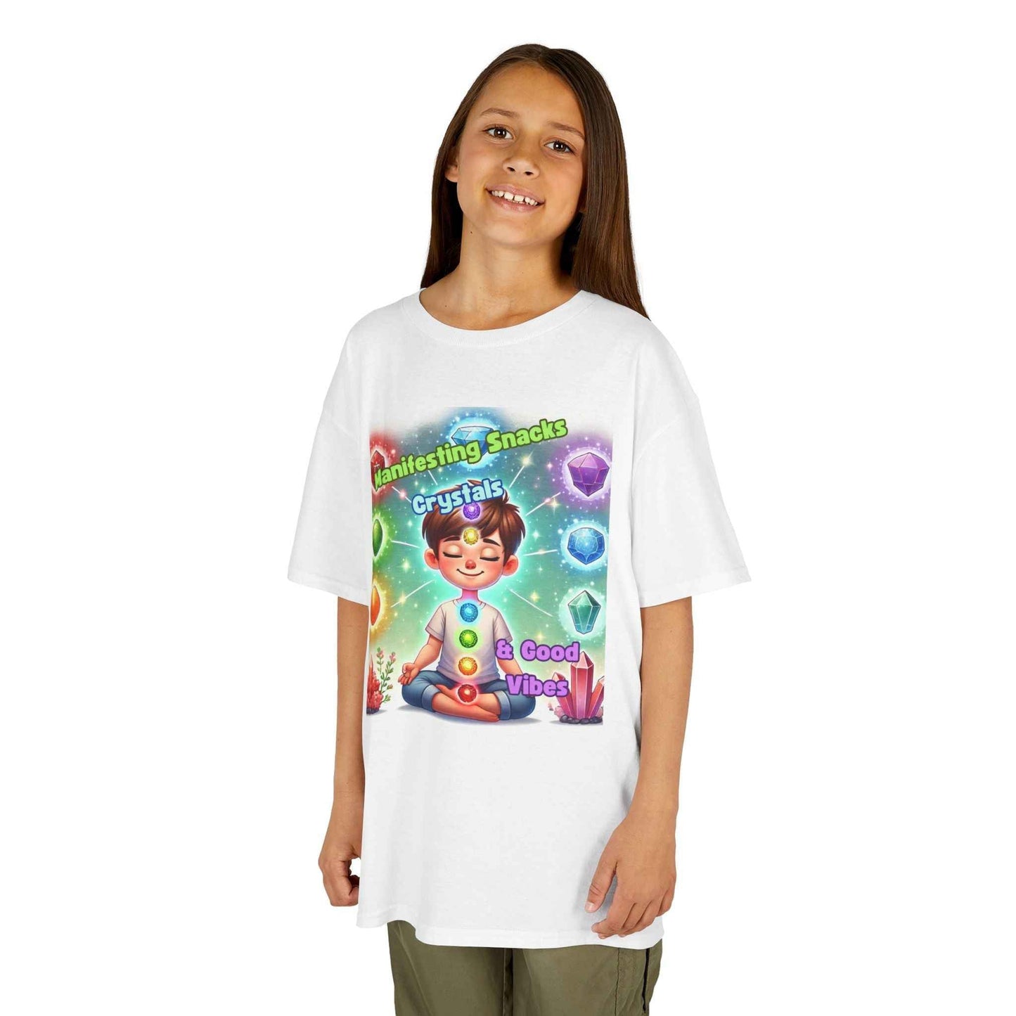 Kids TShirt 'Manifesting Snacks, Crystals, and Good Energy'