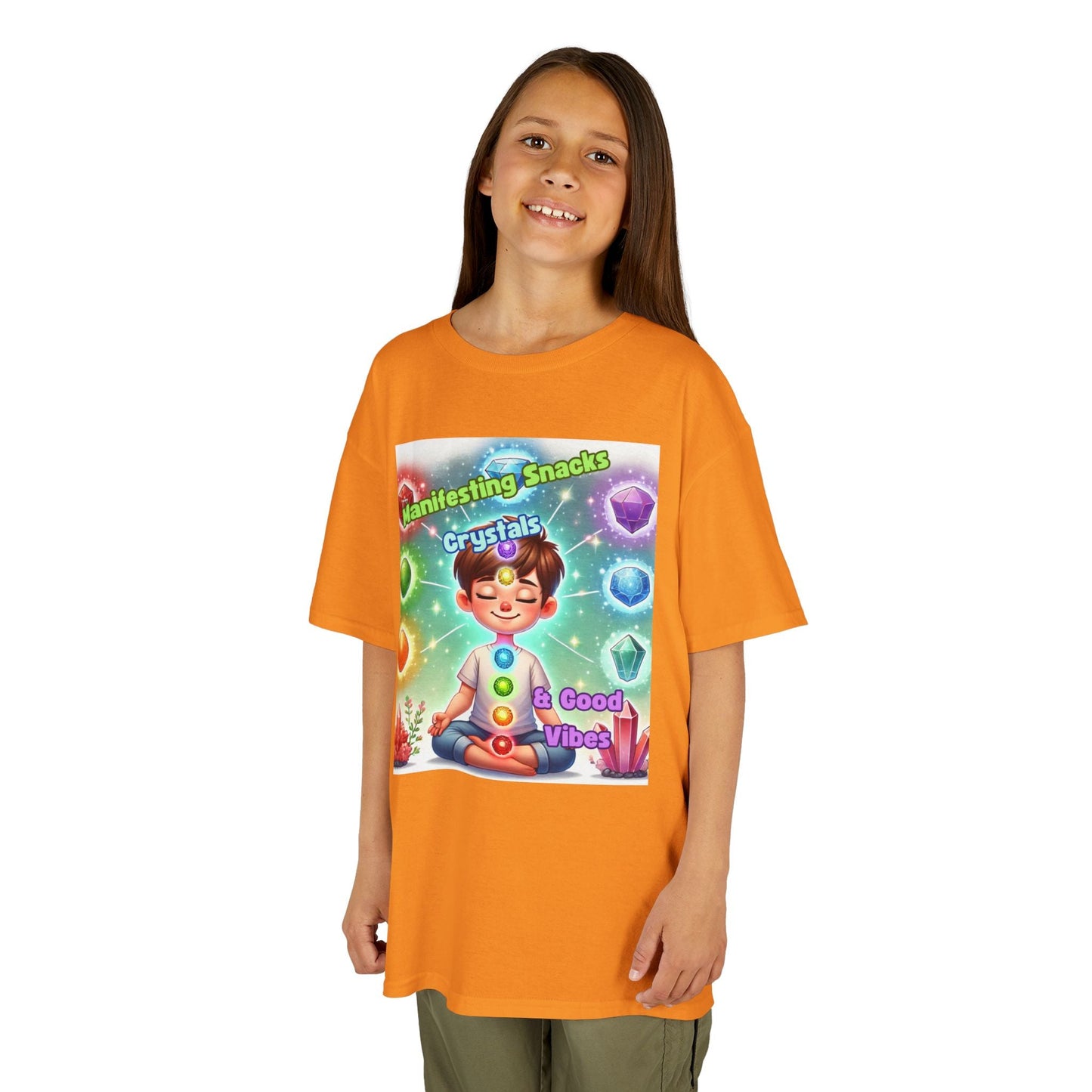 Kids TShirt 'Manifesting Snacks, Crystals, and Good Energy'