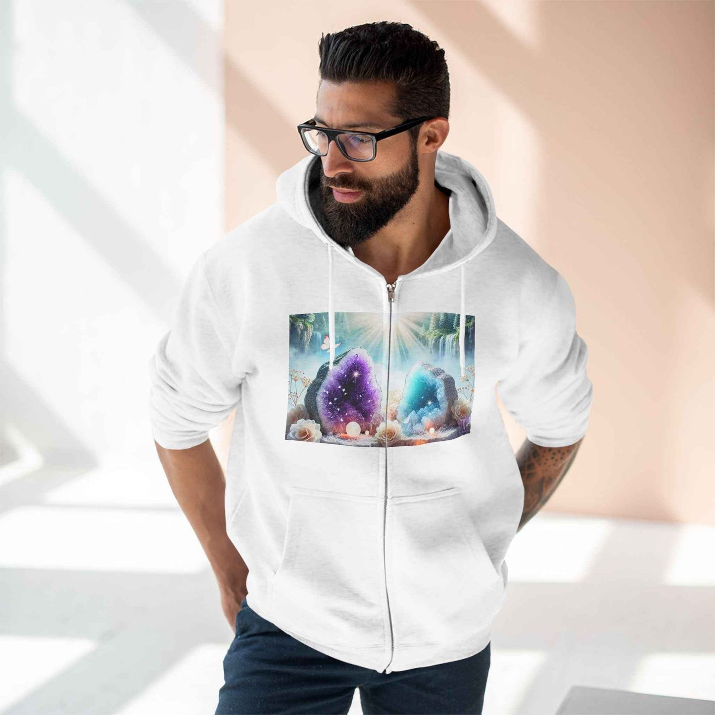 Cool Geode Zipped Hooded Sweater