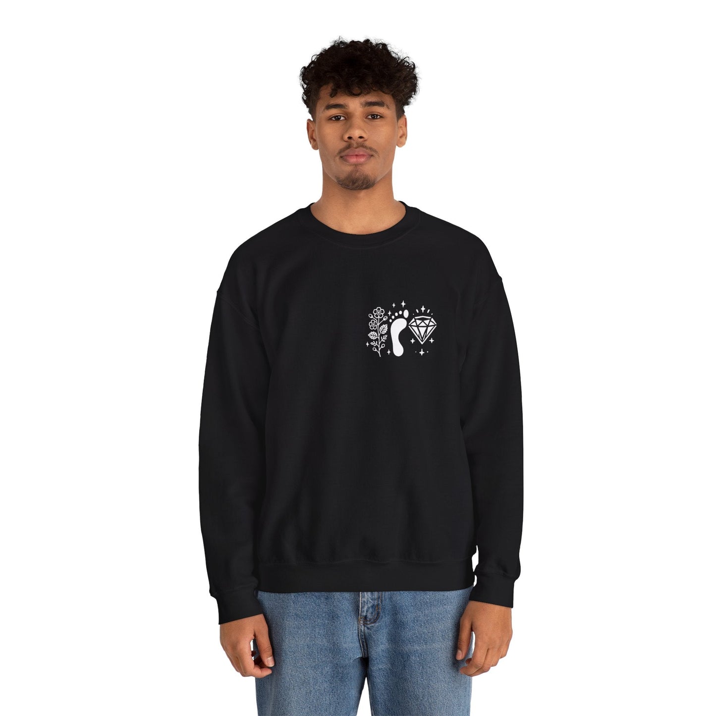 Inspirational Hawthorne Crystal Crew Neck Sweatshirt — Logo Design