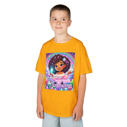 Kids TShirt 'I'm Just Here for Good Vibes and Pretty Rocks'