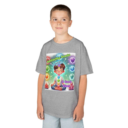 Kids TShirt 'Manifesting Snacks, Crystals, and Good Energy'