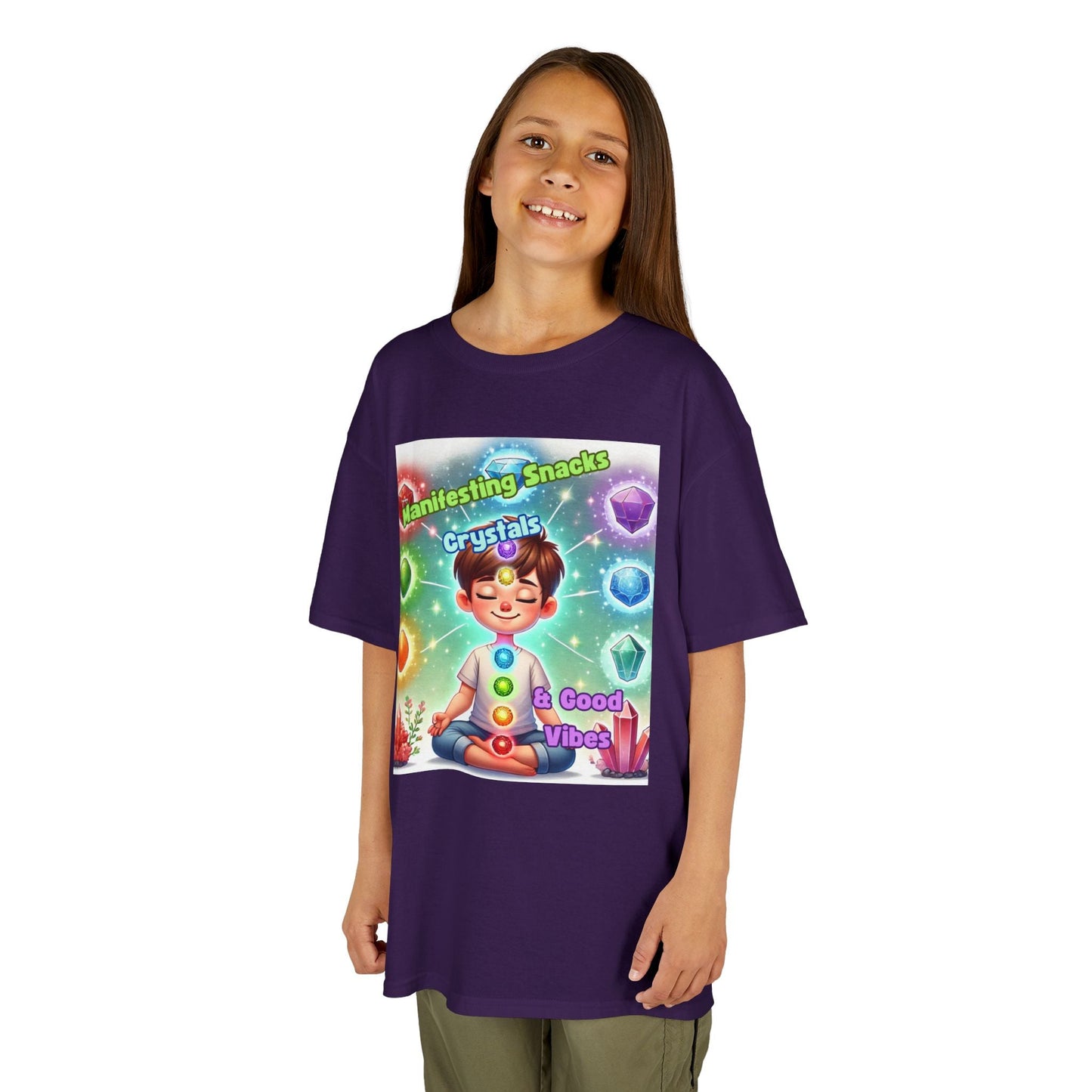 Kids TShirt 'Manifesting Snacks, Crystals, and Good Energy'
