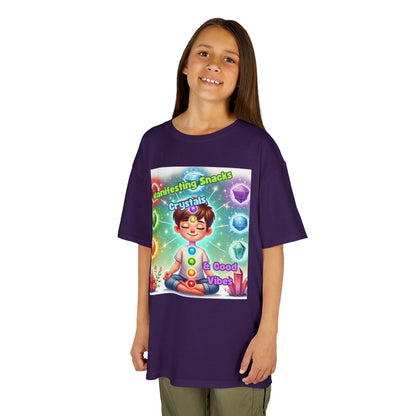 Kids TShirt 'Manifesting Snacks, Crystals, and Good Energy'