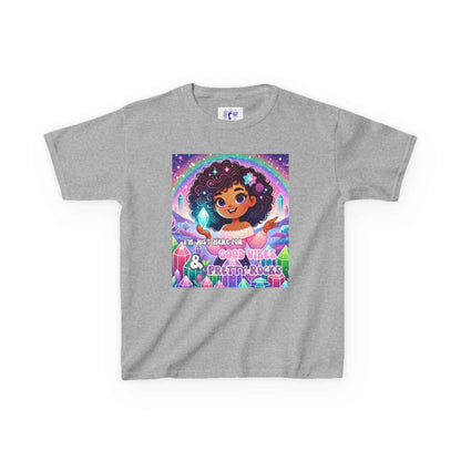 Kids TShirt 'I'm Just Here for Good Vibes and Pretty Rocks'