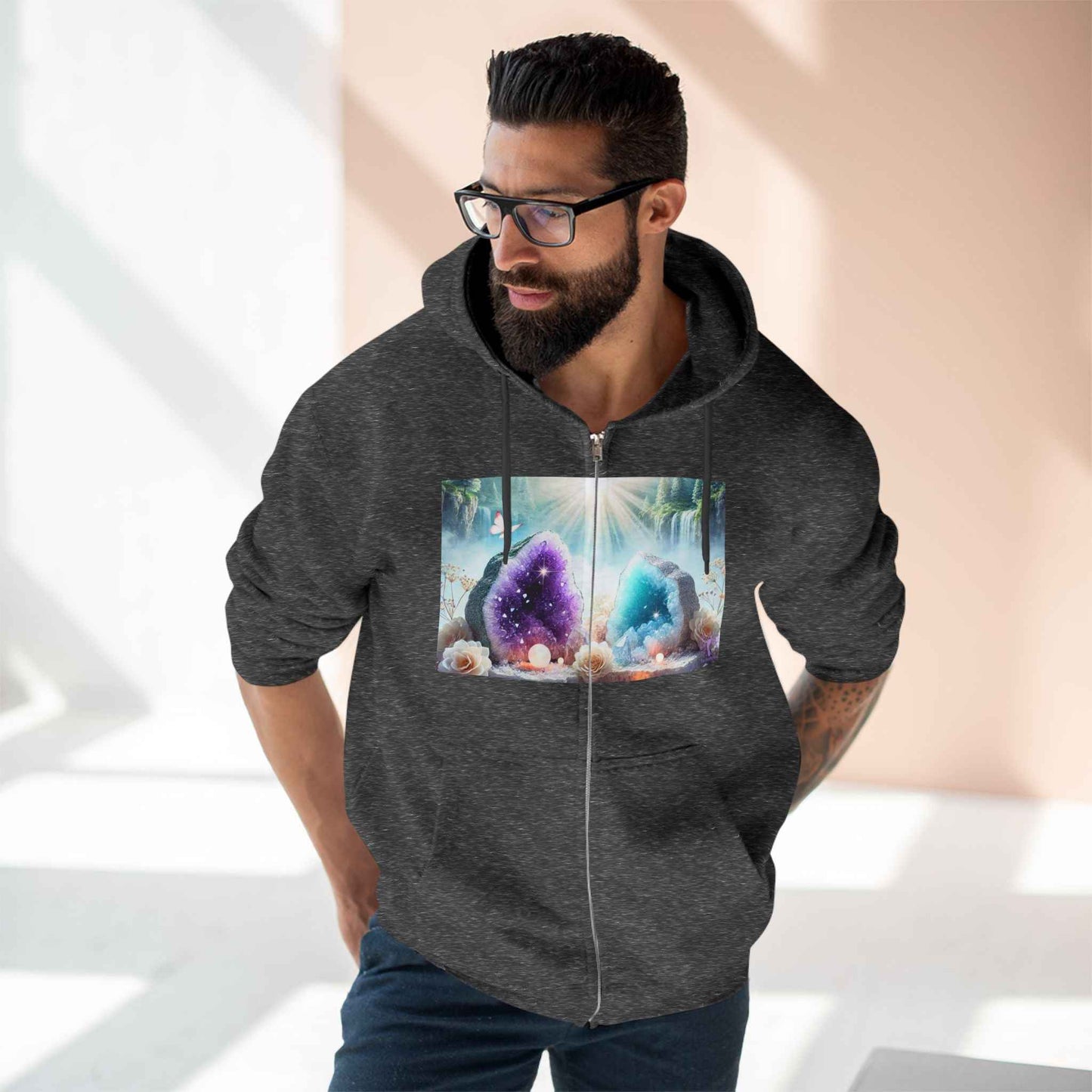Cool Geode Zipped Hooded Sweater