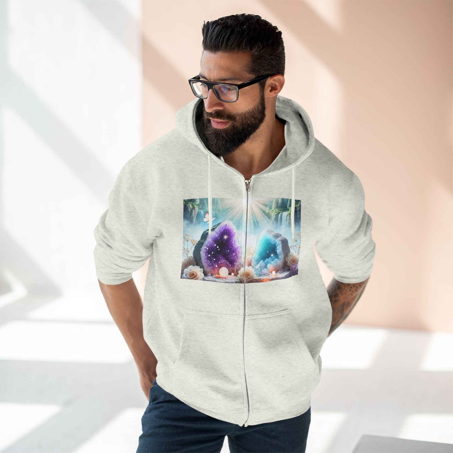 Cool Geode Zipped Hooded Sweater