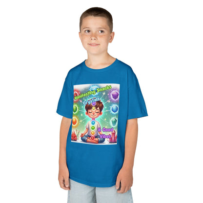 Kids TShirt 'Manifesting Snacks, Crystals, and Good Energy'