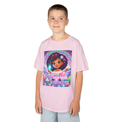 Kids TShirt 'I'm Just Here for Good Vibes and Pretty Rocks'