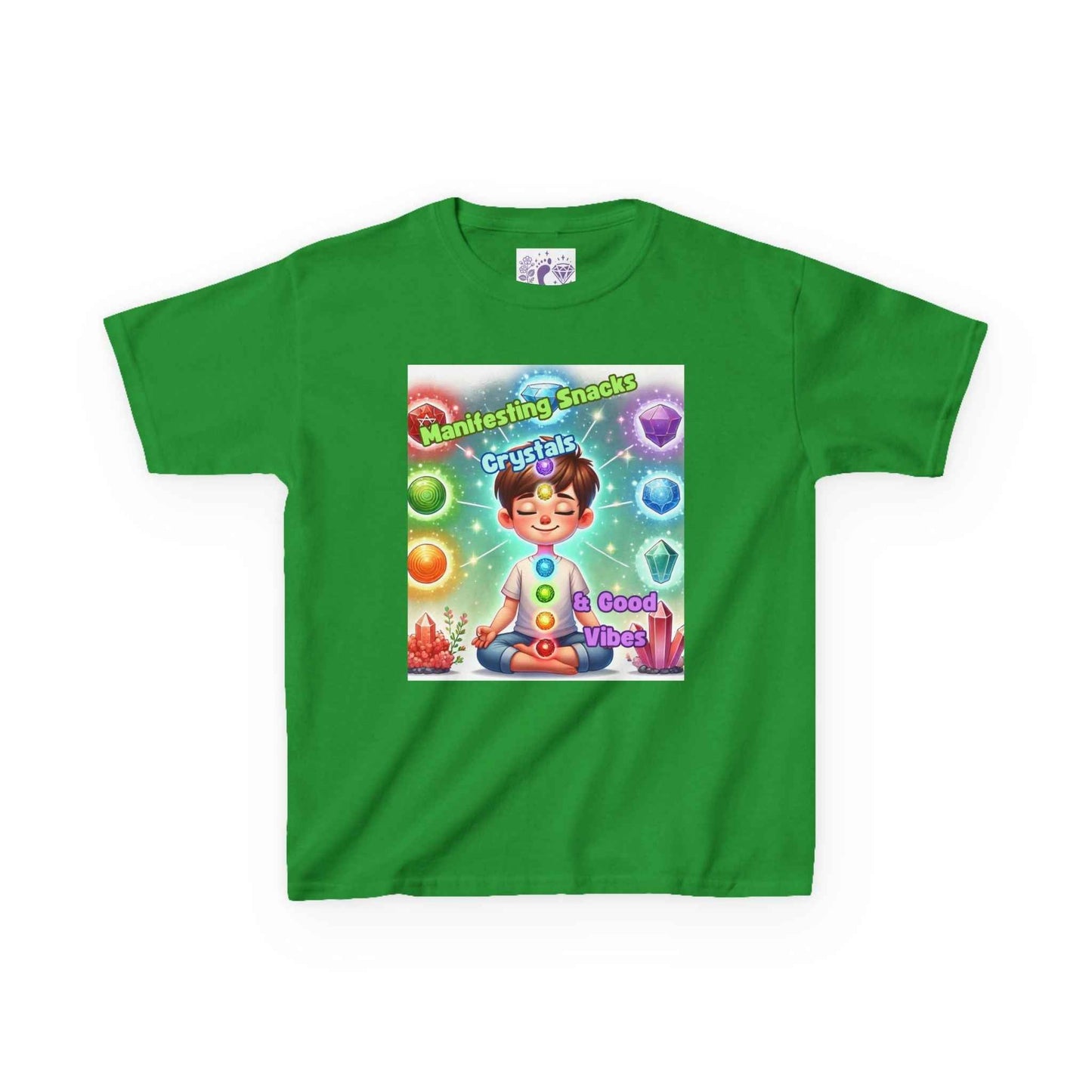 Kids TShirt 'Manifesting Snacks, Crystals, and Good Energy'