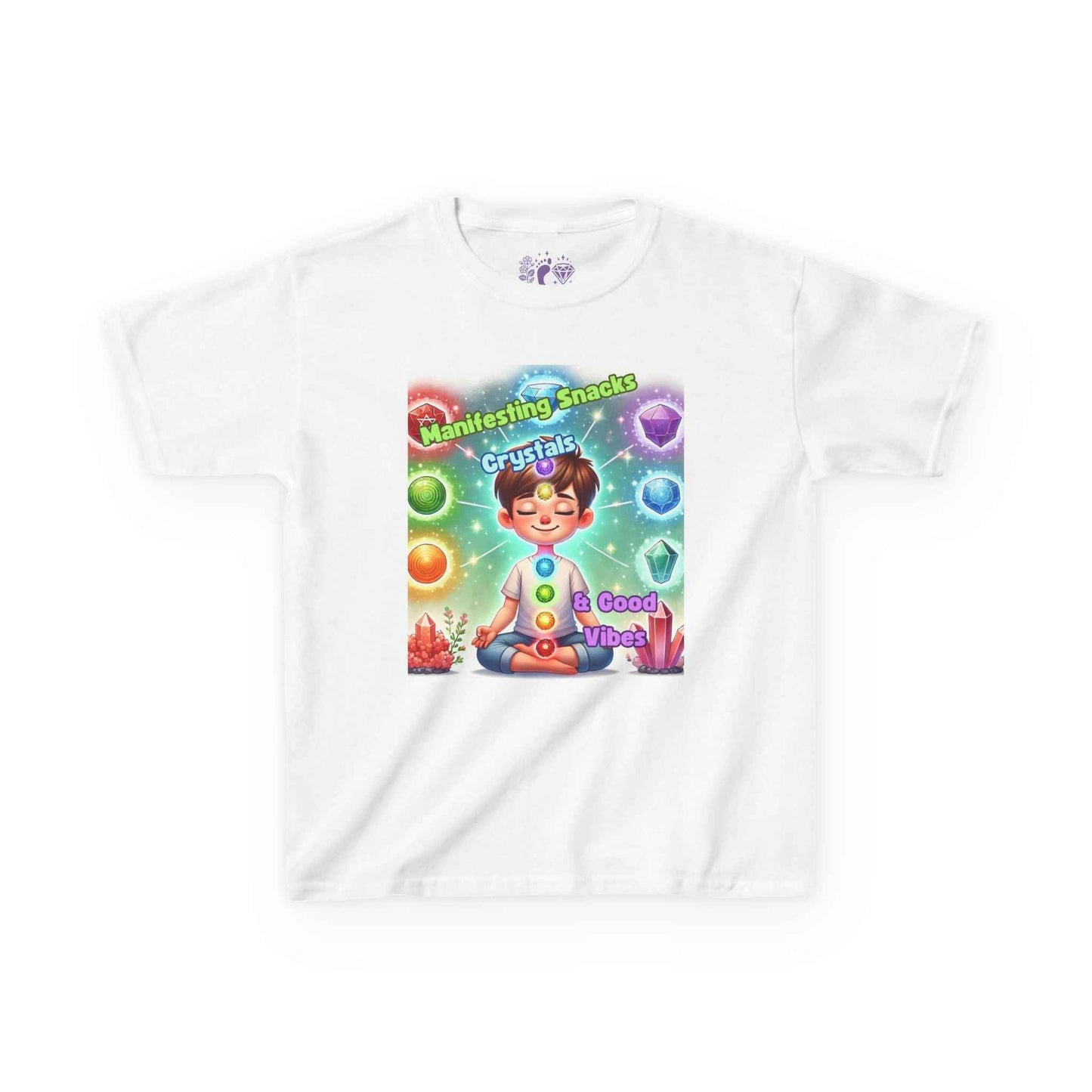 Kids TShirt 'Manifesting Snacks, Crystals, and Good Energy'