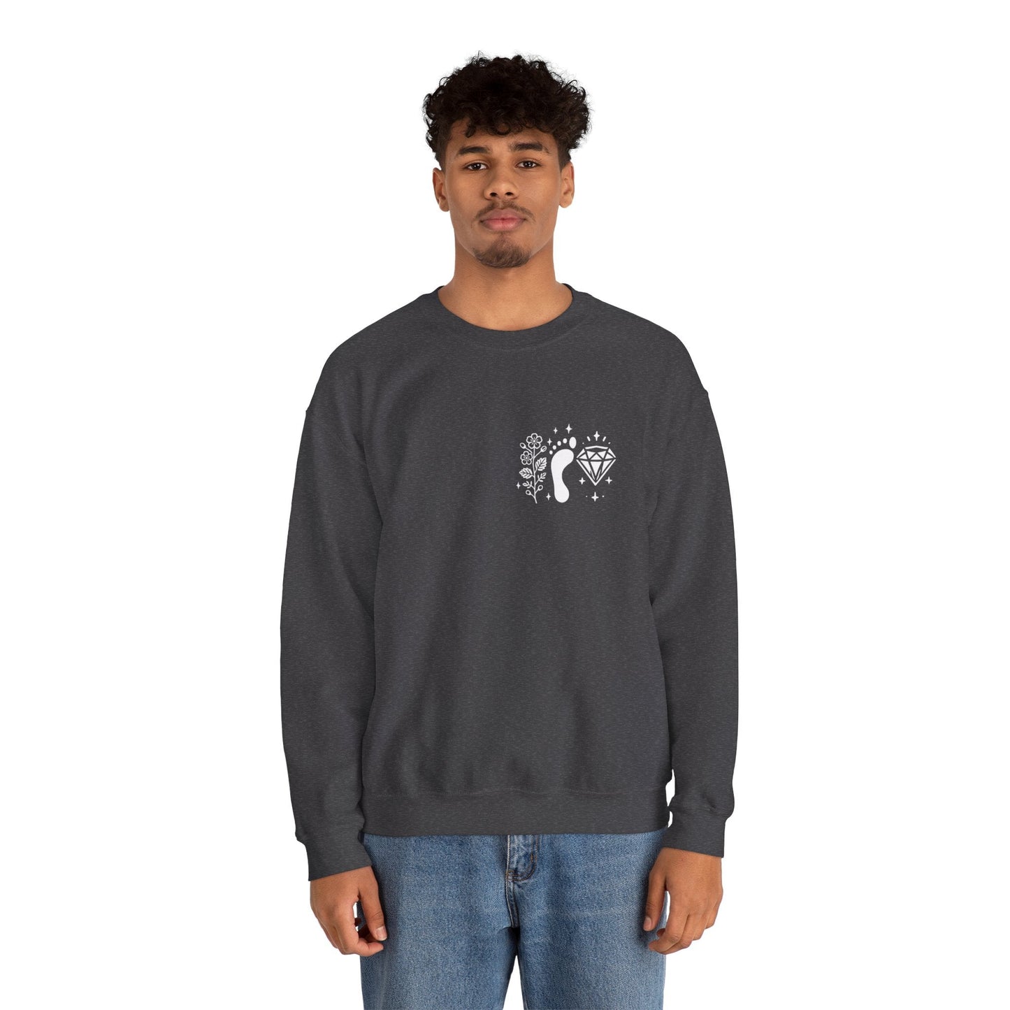Inspirational Hawthorne Crystal Crew Neck Sweatshirt — Logo Design