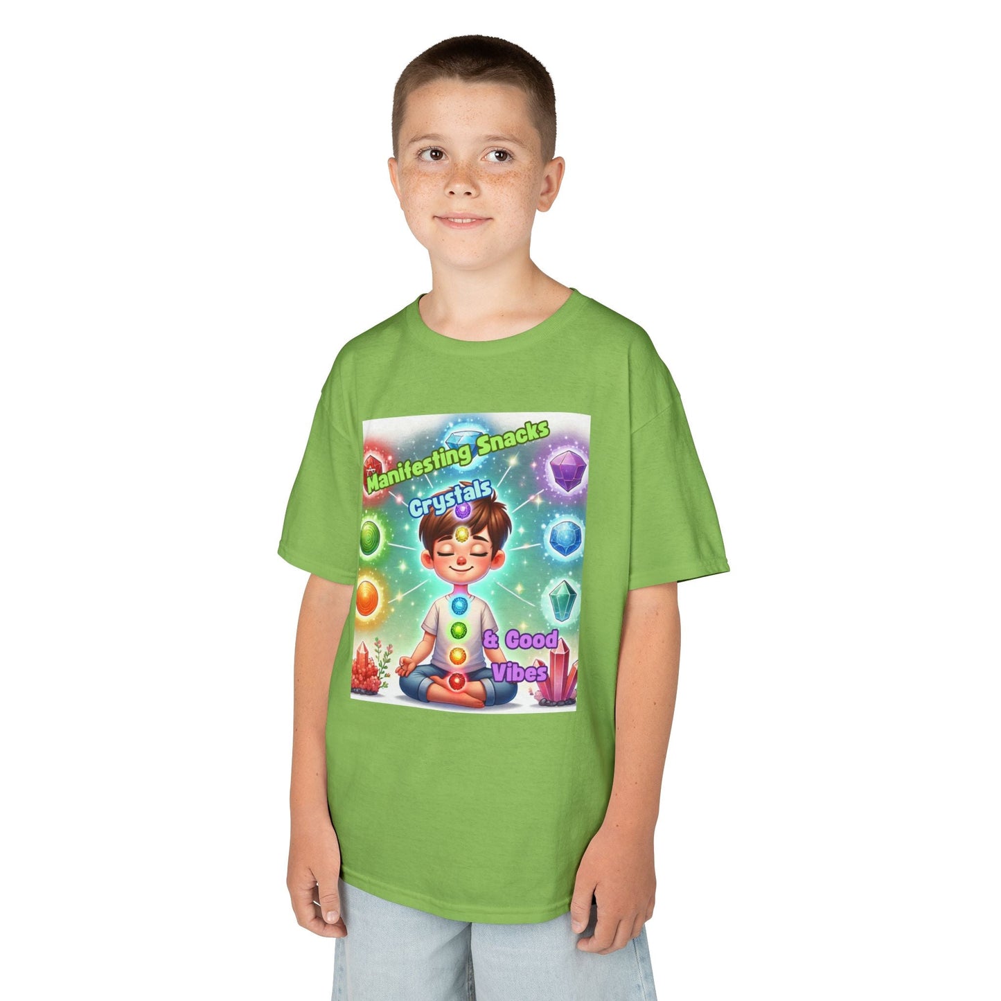 Kids TShirt 'Manifesting Snacks, Crystals, and Good Energy'