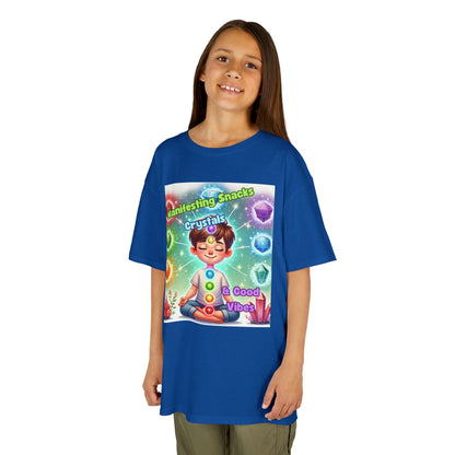 Kids TShirt 'Manifesting Snacks, Crystals, and Good Energy'