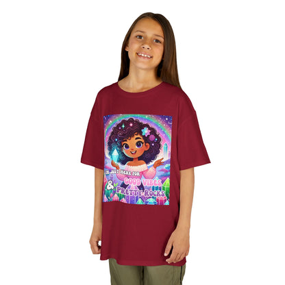 Kids TShirt 'I'm Just Here for Good Vibes and Pretty Rocks'