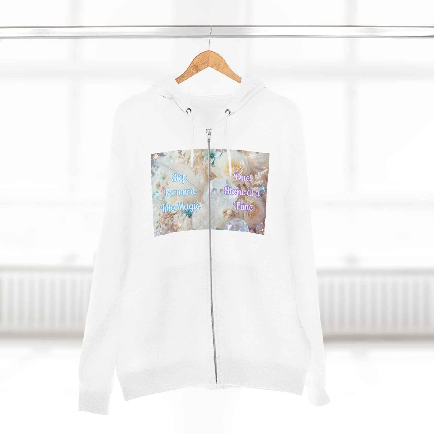 Floral Zipped Hooded Sweater