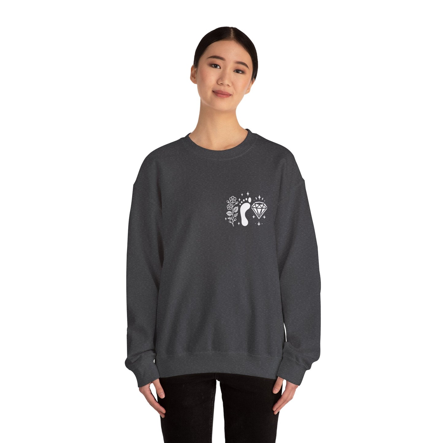 Inspirational Hawthorne Crystal Crew Neck Sweatshirt — Logo Design