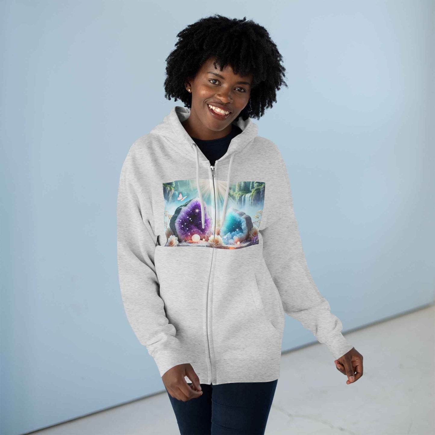 Cool Geode Zipped Hooded Sweater