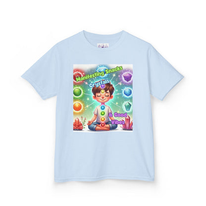 Kids TShirt 'Manifesting Snacks, Crystals, and Good Energy'