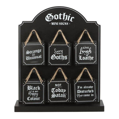 Gothic Mini Signs on Display