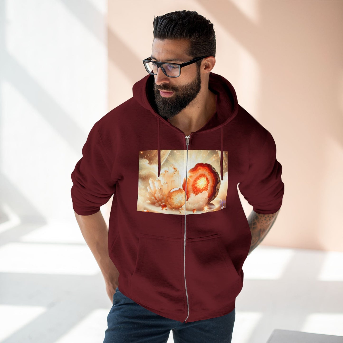Warm Geode Zipped Hooded Sweater