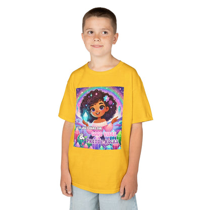 Kids TShirt 'I'm Just Here for Good Vibes and Pretty Rocks'