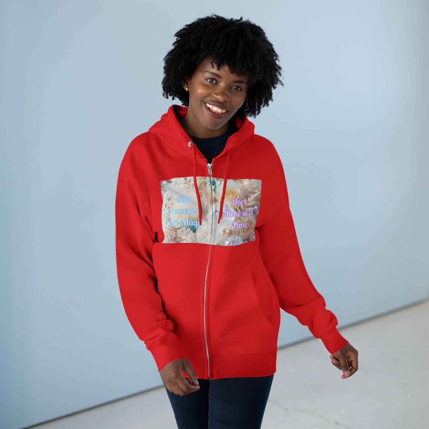 Floral Zipped Hooded Sweater