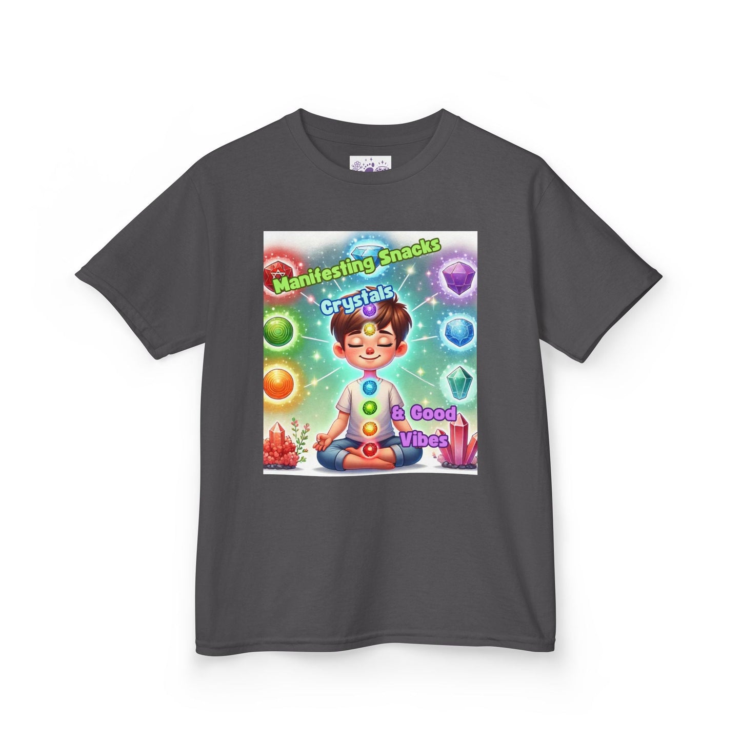 Kids TShirt 'Manifesting Snacks, Crystals, and Good Energy'