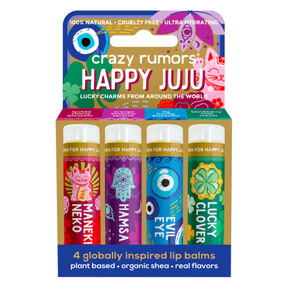 All Natural Happy Juju Lucky Charms 4 pack Lip Balm Gift Box
