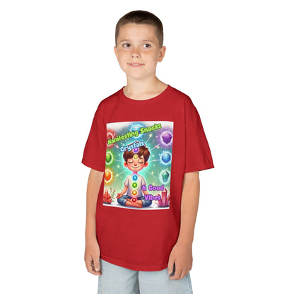 Kids TShirt 'Manifesting Snacks, Crystals, and Good Energy'