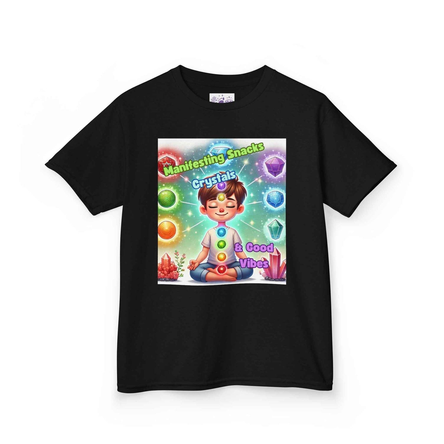 Kids TShirt 'Manifesting Snacks, Crystals, and Good Energy'