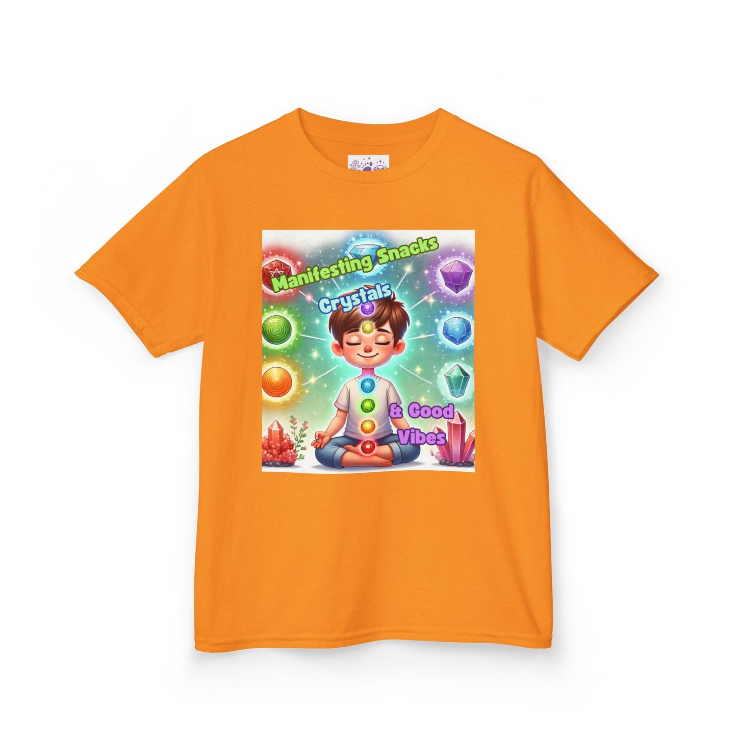Kids TShirt 'Manifesting Snacks, Crystals, and Good Energy'