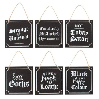 Gothic Mini Signs on Display