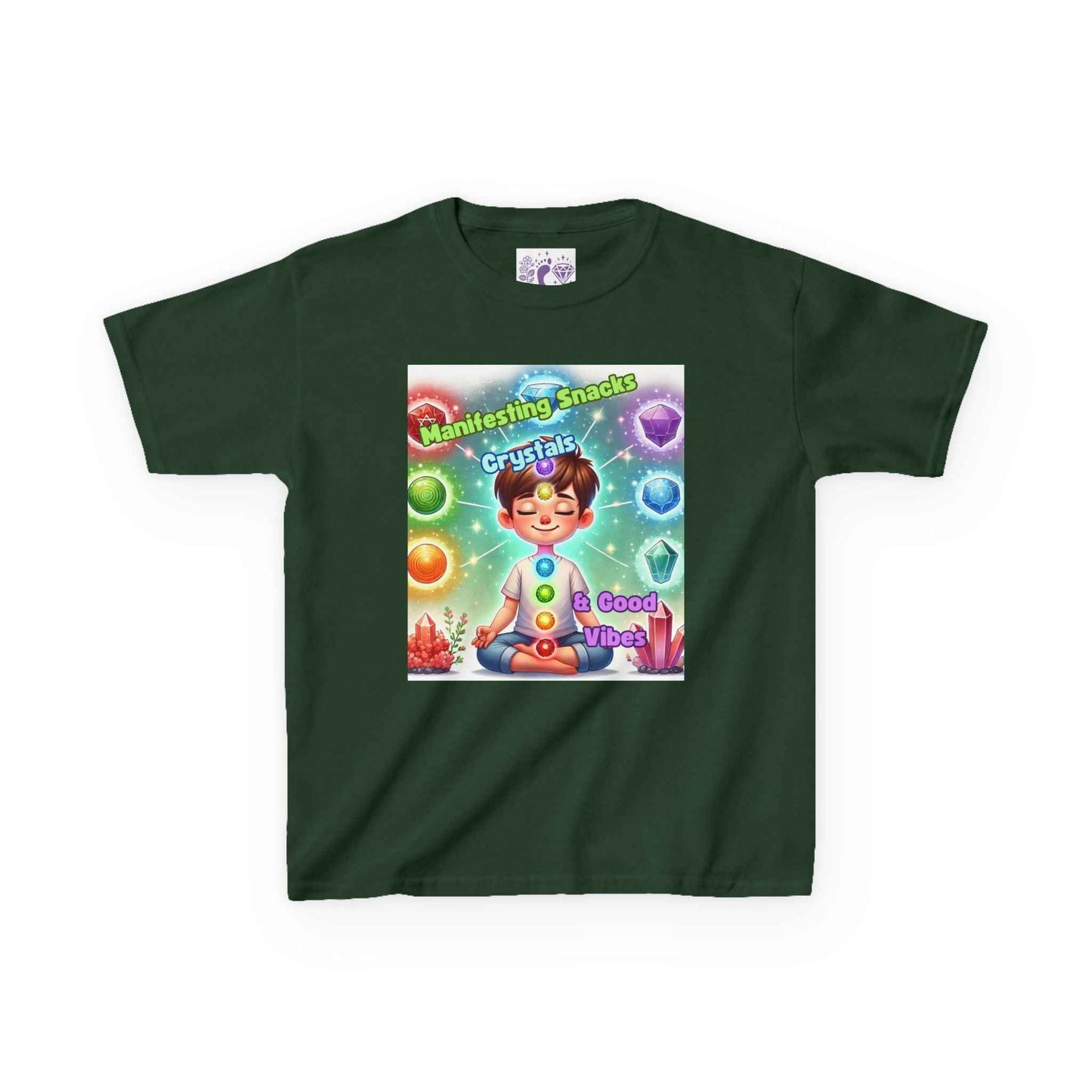 Kids TShirt 'Manifesting Snacks, Crystals, and Good Energy'