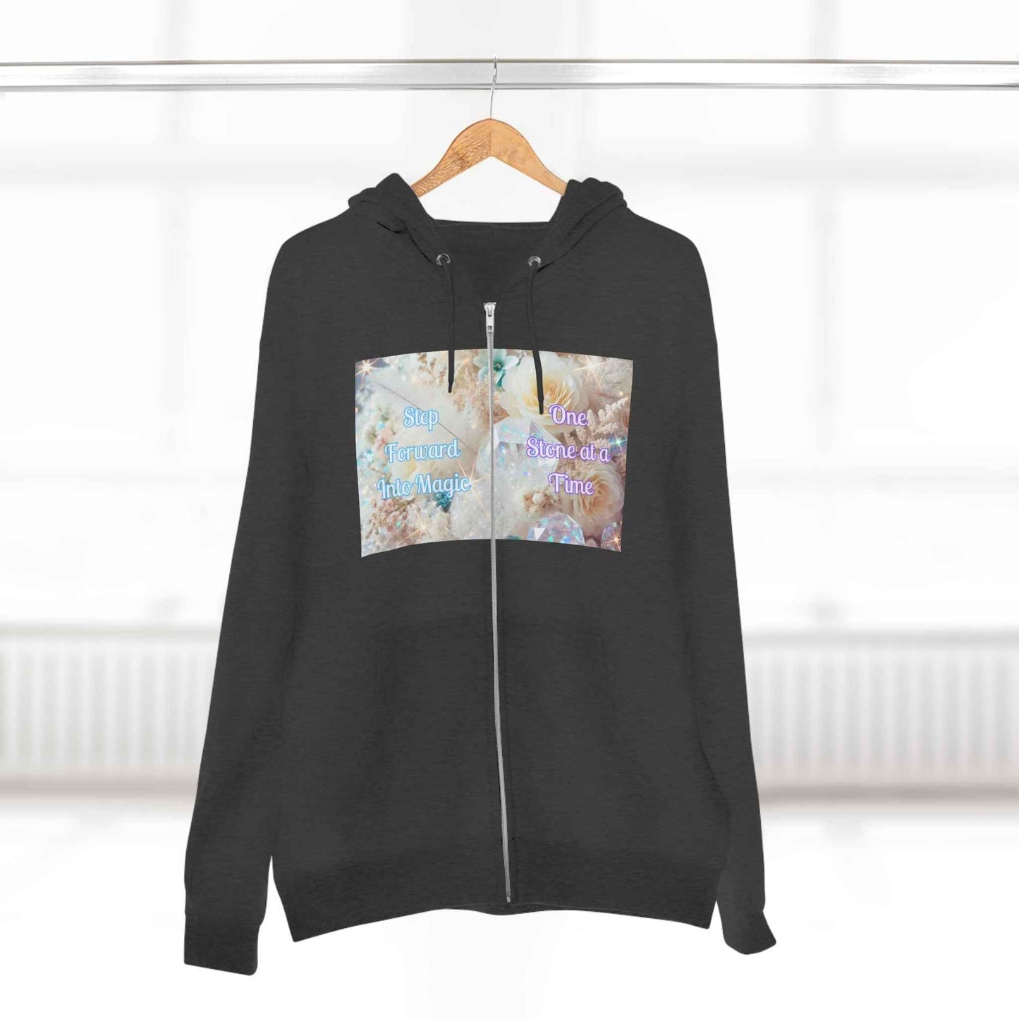 Floral Zipped Hooded Sweater