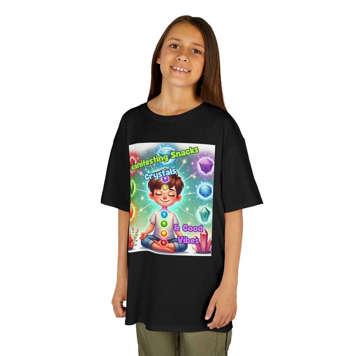 Kids TShirt 'Manifesting Snacks, Crystals, and Good Energy'