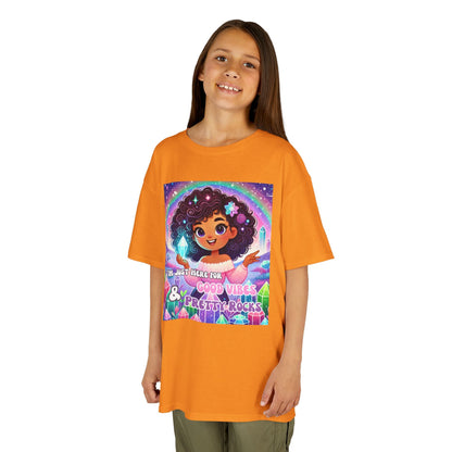 Kids TShirt 'I'm Just Here for Good Vibes and Pretty Rocks'