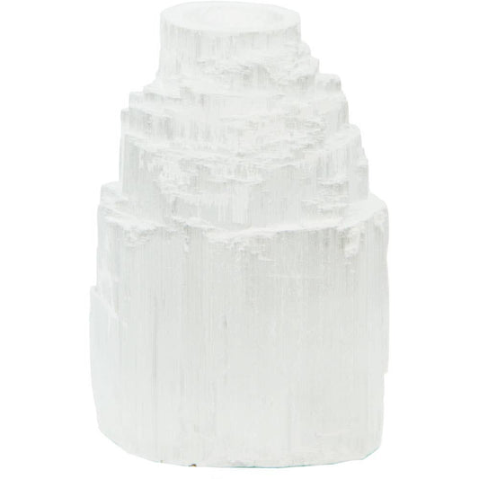 Mini Candle Holder Iceberg White Selenite