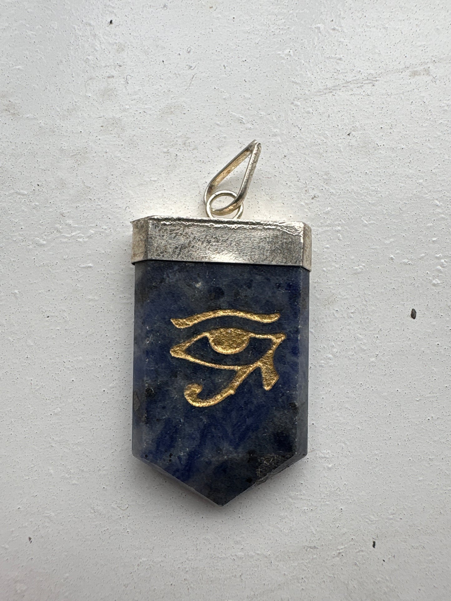 Crystal Eye of Horus Symbol Engraved Pendant Necklace