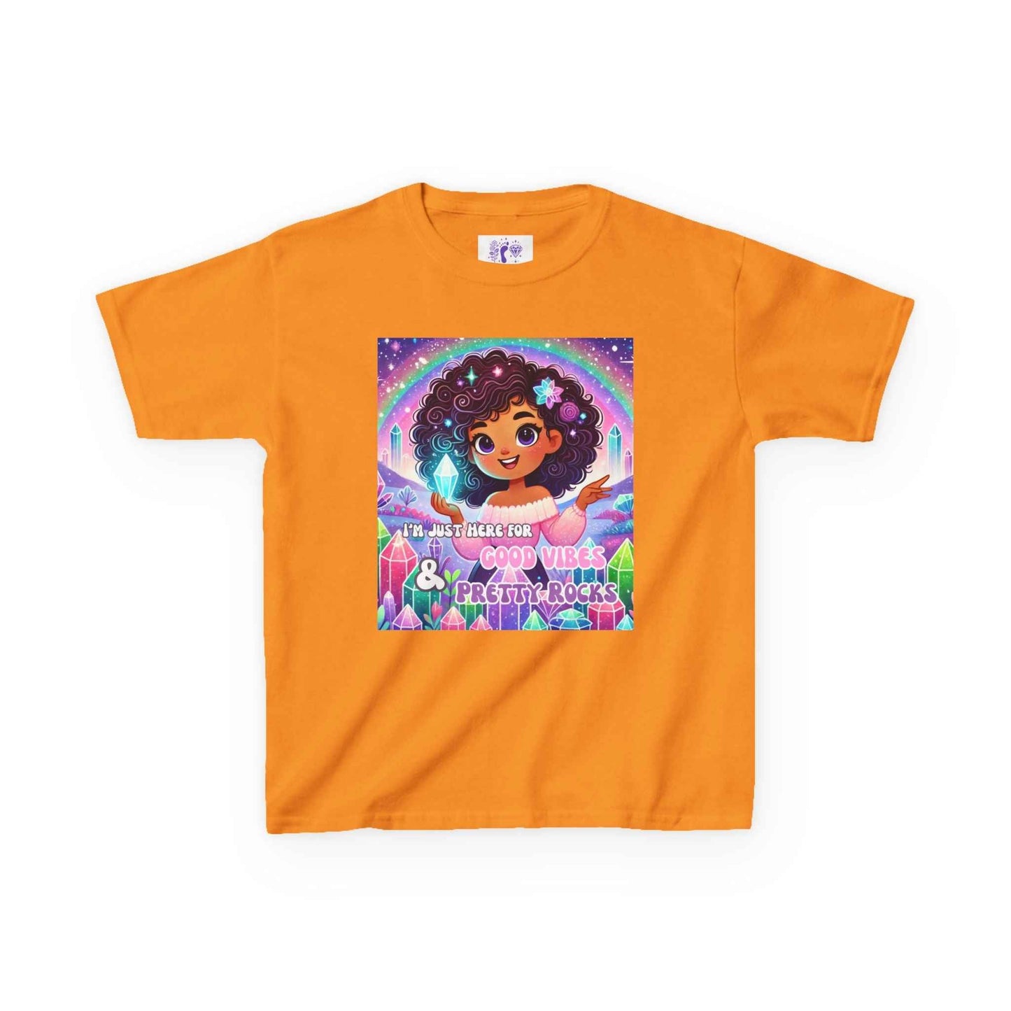 Kids TShirt 'I'm Just Here for Good Vibes and Pretty Rocks'