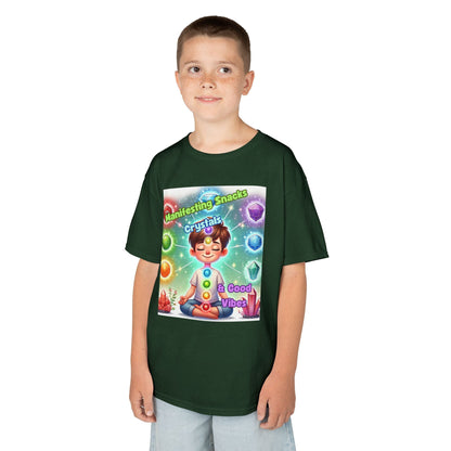Kids TShirt 'Manifesting Snacks, Crystals, and Good Energy'