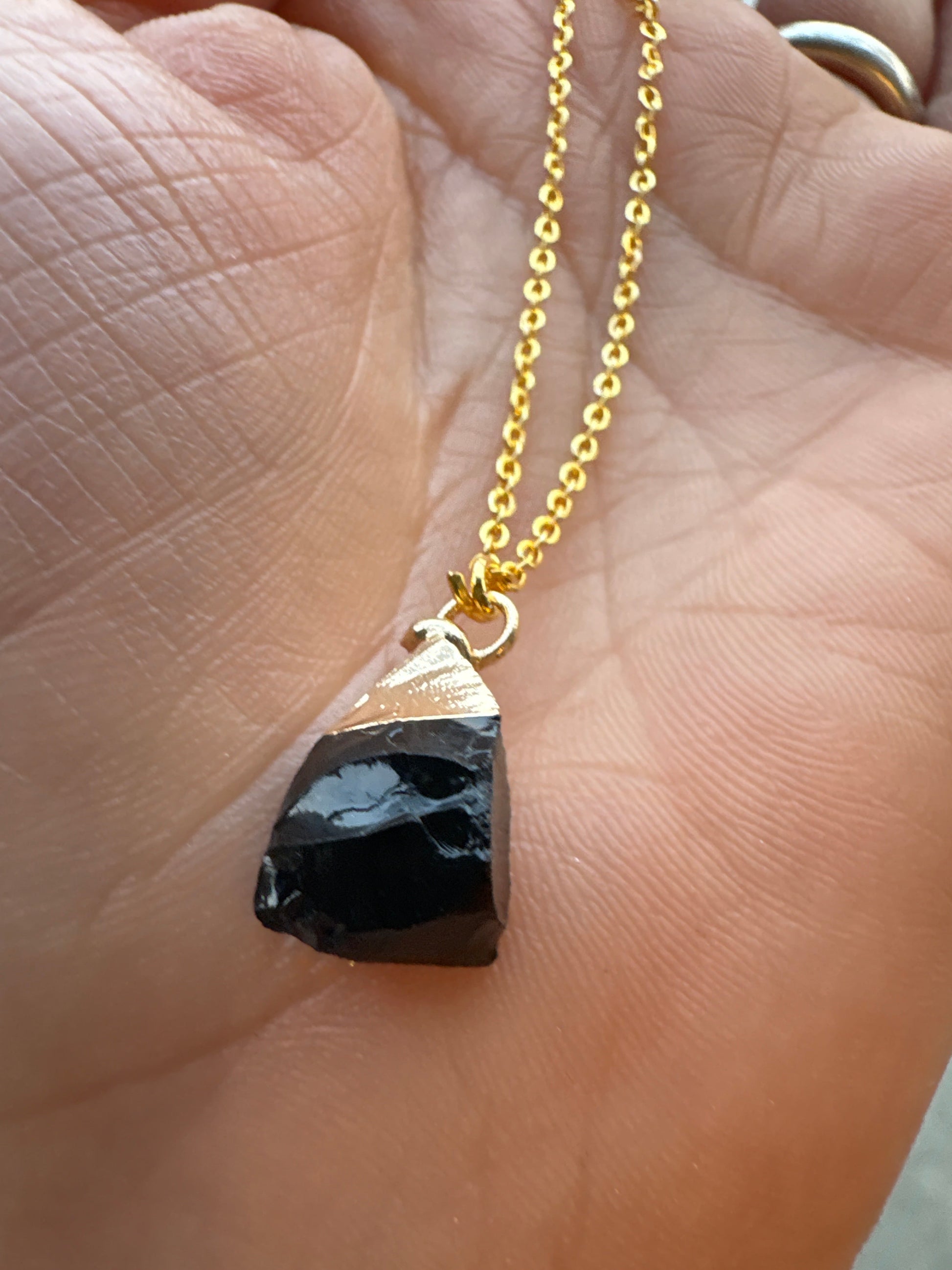 Raw Gold Plated Crystal Necklace