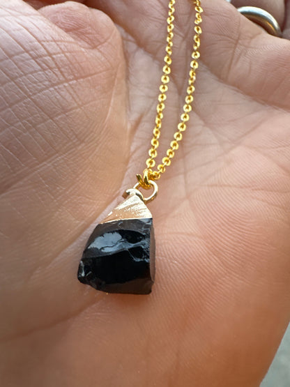 Raw Gold Plated Crystal Necklace
