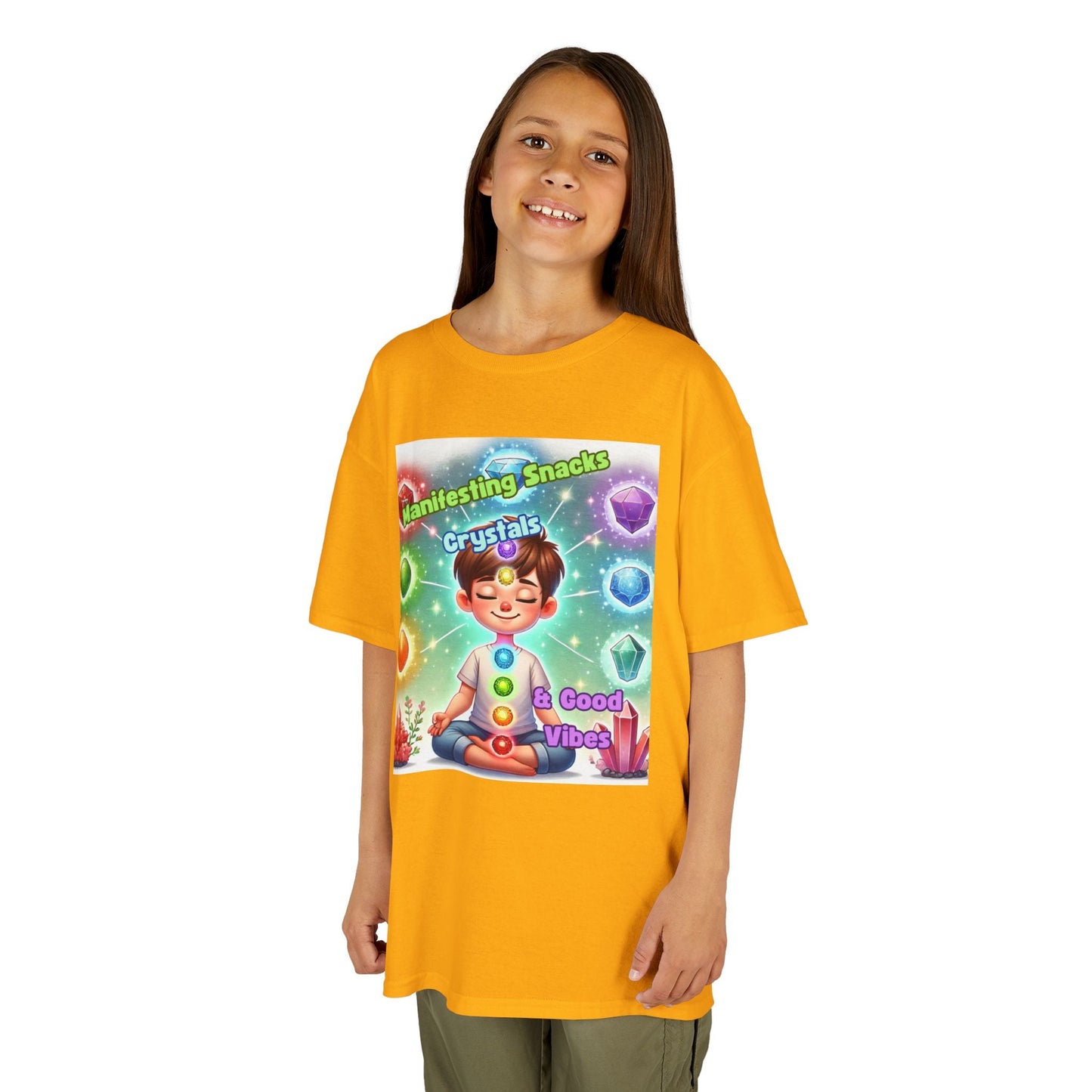 Kids TShirt 'Manifesting Snacks, Crystals, and Good Energy'