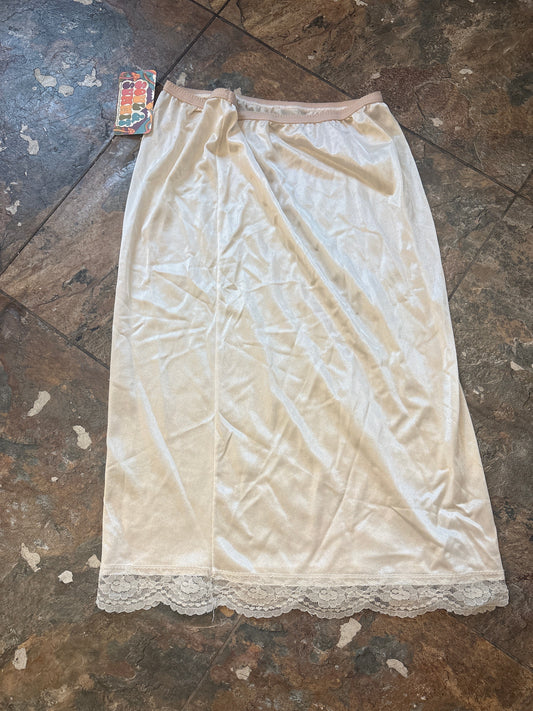 Vintage Cream Silk Skirt Slip