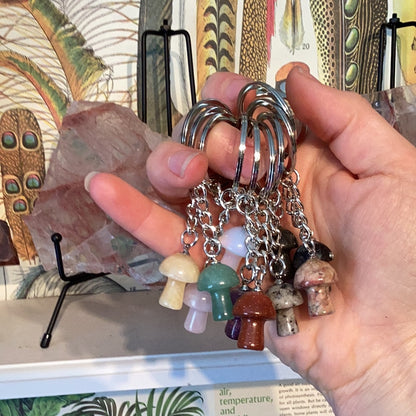 *Keychain Crystal and Mushroom